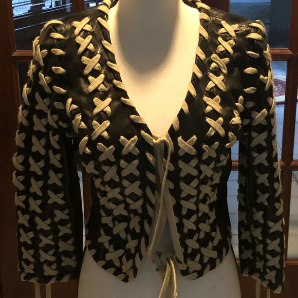 Vintage MOSCHINO couture leather jacket..ONE OF A KIND - Picture 8 of 9